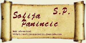 Sofija Paninčić vizit kartica